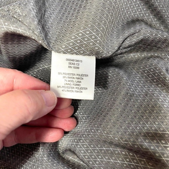 Structure Gray Wool Blend Patch Pocket Two-Button Sport Coat Blazer Jacket Sz M - Picture 7 of 8